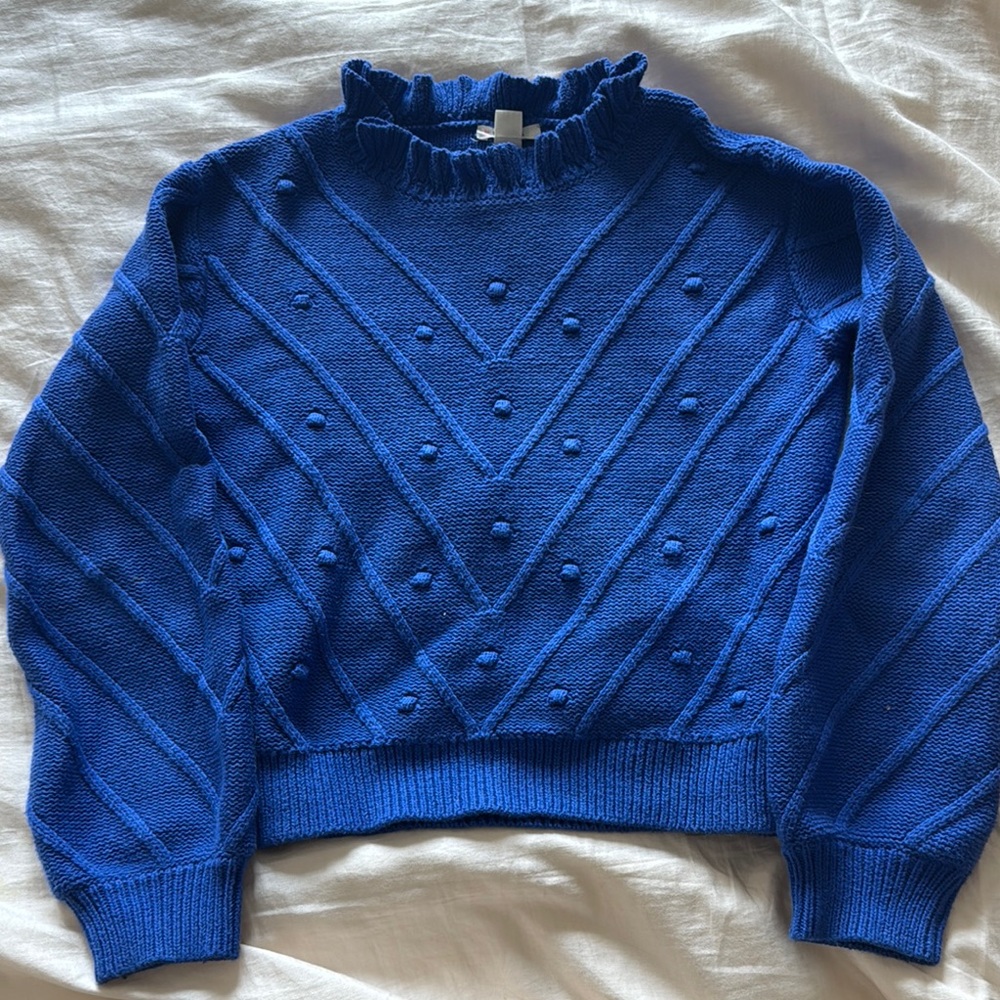 Crewcuts Blue Textured Kids Sweater